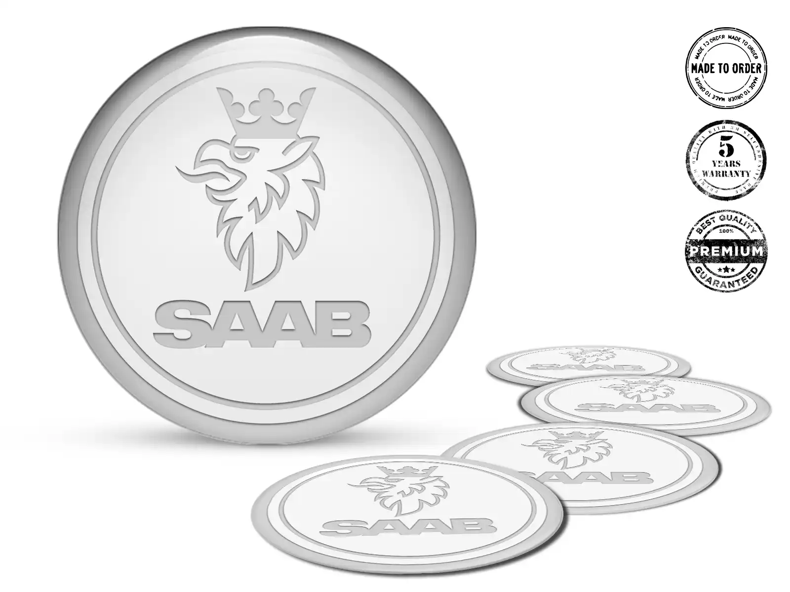 Saab Radaufkleber Stil Luxus Gewölbte Logos